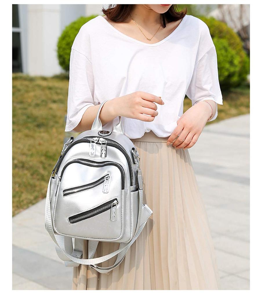 NACZHLOVELL Damen Mini-Rucksack, Stylischer PU-Leder-Rucksack/Umhängetasche, 3-Wege-Design, Niedliche Mini-Tasche für Mädchen, Perfekt für den Weg zur Arbeit, Schule und