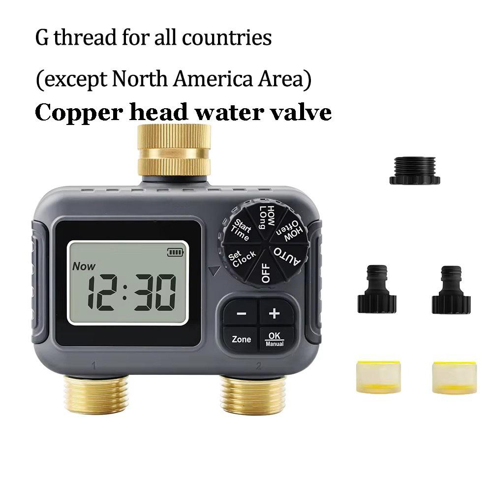 Newest 2-Way Dual Digital Water Timer Programmable Intelligent Irrigation Watering System Sprinkler Timer Drip Systems IPX5