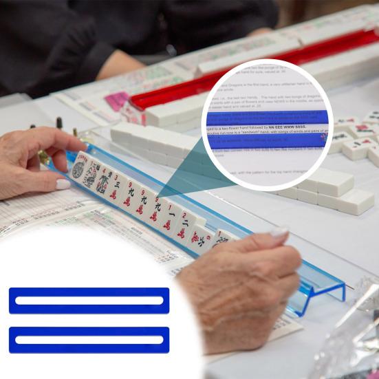 

Mahjong Line Finder Translucent Ruler for Mahjong Cards Bright Mah Jong Rules Reader And Strategy Guide for Enthusiasts Beginners 1pc синій