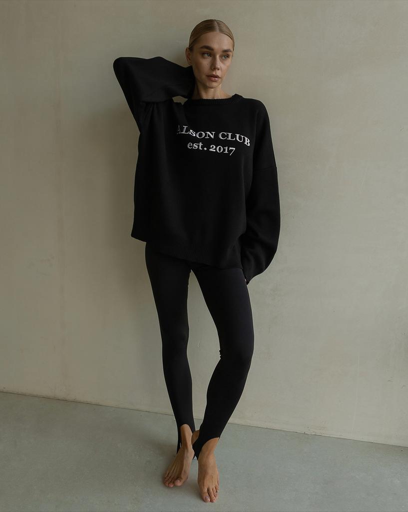 Lazy Sweet Cool Style Letter Yarn-Yarn Crew Neck Pullover Sweater Women's Autumn and Winter Wear Drop Long Sleeve Wool Top Jacket