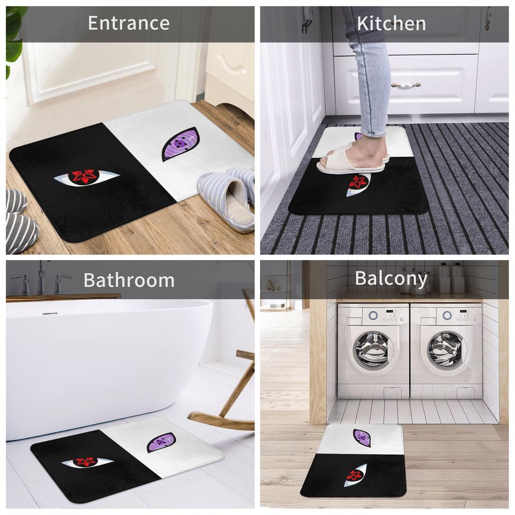 Anime Narutos Sharingan Eyes Doormat Anti-Slip Bath Kitchen Mat Bedroom Balcony Door Floor Entrance Carpet Rug