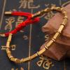 Tibetan Buddhist Handmade Braided Long Copper Beads Lucky Rope Bracelet Bangles