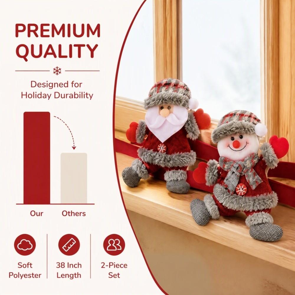 2pcs Cute Christmas Doll Curtain Tiebacks Creative Curtain Fixer Snowman Curtain Strap New Year