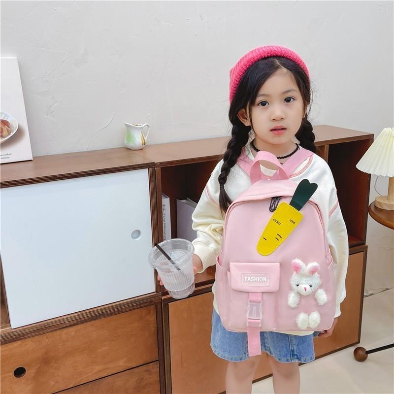 Adorable Cartoon Bunny Kids Backpack For Boys And Girls In Nylon Material