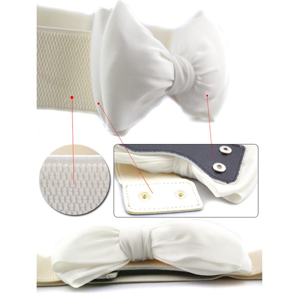 Dámský módní pás s mašlí Široký elastický pásek v pase