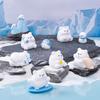 60 Pcs Mini Resin Polar Bear Figurine Tiny Little Arctic Animal Statue Small Polar Bear Penguin Miniature Figures for DIY Crafts