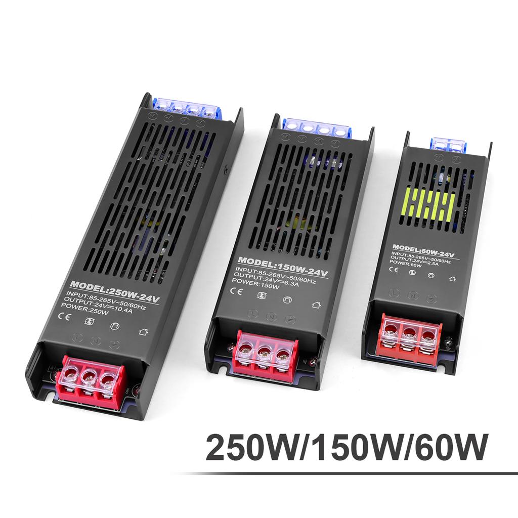 High Quality Full Wattage LED Lighting Transformers AC110V/220V To DC12V 24V 60W 150W 250W LED Strip Light Power Supply Adapter