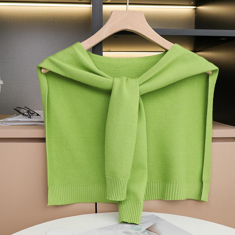 Spring and Autumn Air-conditioned Room Shoulder Small Shawl Knotted Knitted Knitted Sweater Wool Scarf Women