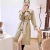 Women's Spring and Autumn New Style Draped Windbreaker Women's Long Over-the-Knee Double-breasted Women's Commuting Outerwear