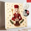 5D Framed Pearl Art Kit with Christmas Nutcracker and Pine Branches Sparkling Bead Canvas DIY Handmade Craft for Kids Bedroom Wall Decor Gift