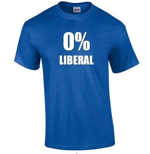 

0 % LIBERAL T-Shirt Pro Trump Conservative Funny Royal Blue Shirt S - 5XL M