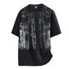 Camiseta de manga curta masculina de verão casual solta meia manga camiseta masculina respirável