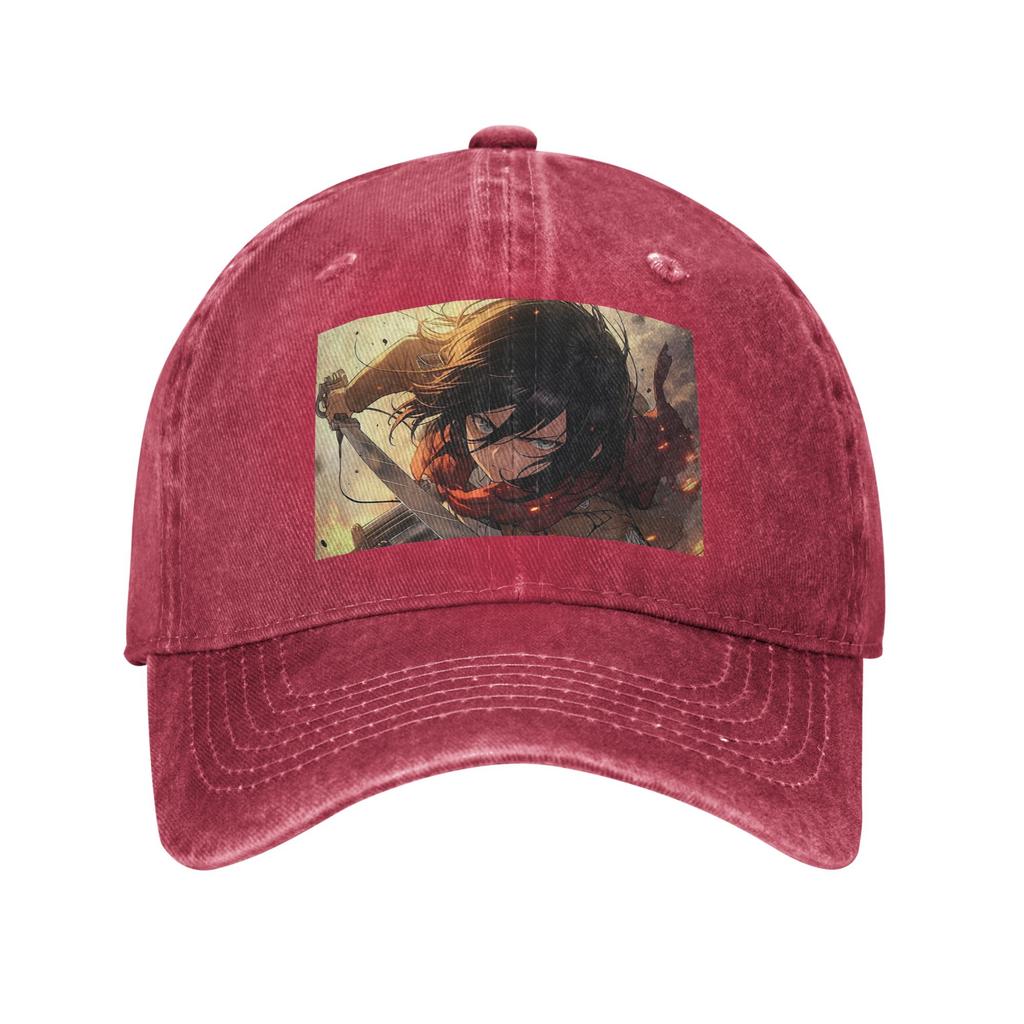 Anime Attack On Titan Mikasa AckerUnisex Denim Cap Casual Baseball Caps Adjustable Hat Summer Unisex Baseball Hats