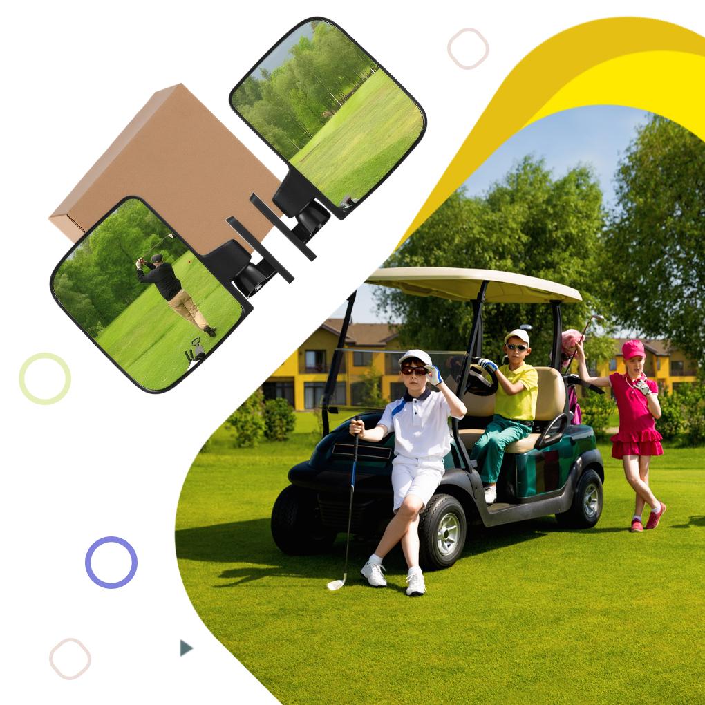 2pcs Rear View Mirror For Golf Cart 180 Degree Adjustable Wide Field Of View Golf Cart Accessories