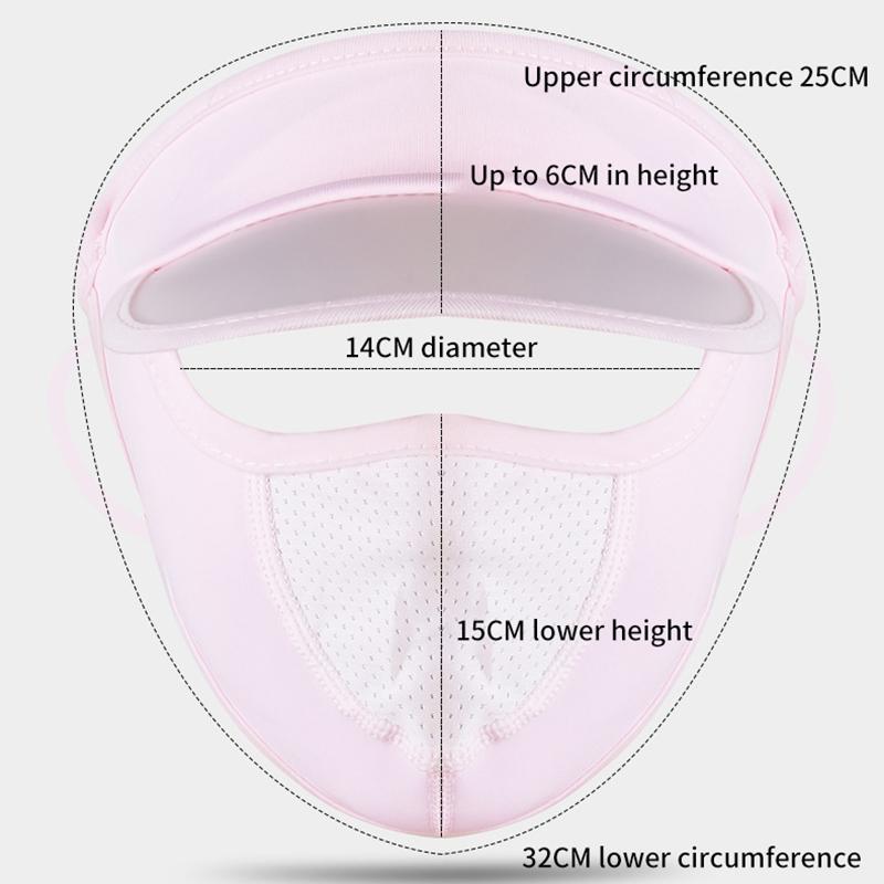 Women Summer Sun Hat With Mesh Breathable Ice Silk Mask Outdoor Worker Anti-Uv Full Face Cover Sunscreen Sunshade Cycling Cap