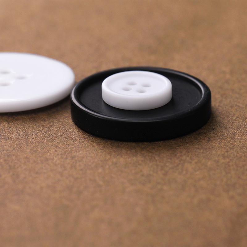 Resin Button Set: Black and White, Two-Eye & Four-Eye for Shirts, Suits, Trousers, and Pants