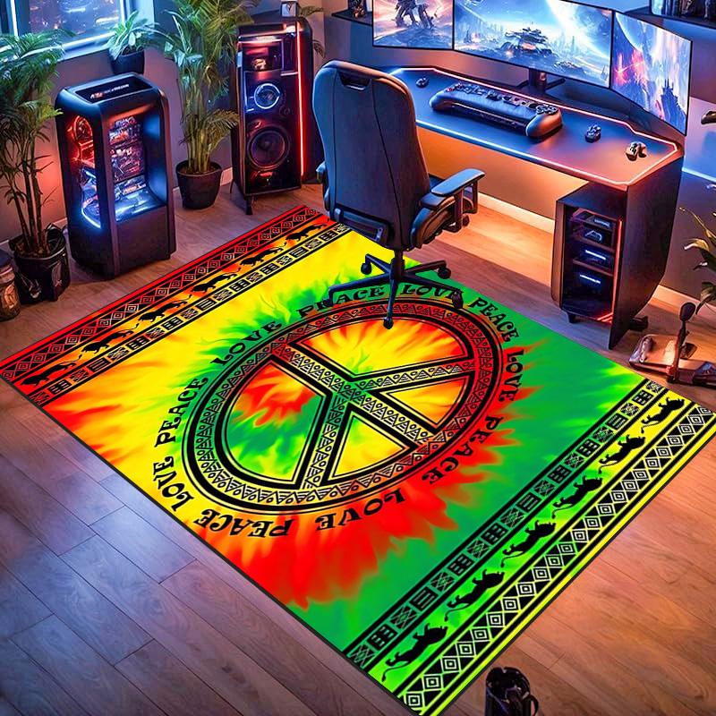 Vibrant Peace Love Harmony carpet floor mats Doormat Dormitory decoration Art Bathroom mat