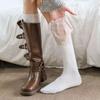 Ladies Spring and Summer Thin Lace Wooden Ear Lace Suction Breathable Calf Pile Socks