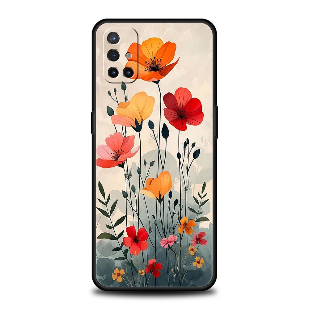 Elegant Flower Phone Case For OnePlus 13 12 11 10 9 8 7T Pro 13R 12R 10R 9RT 8T Nord N200 N30 2T CE 2 3 5G Lite Soft Cover