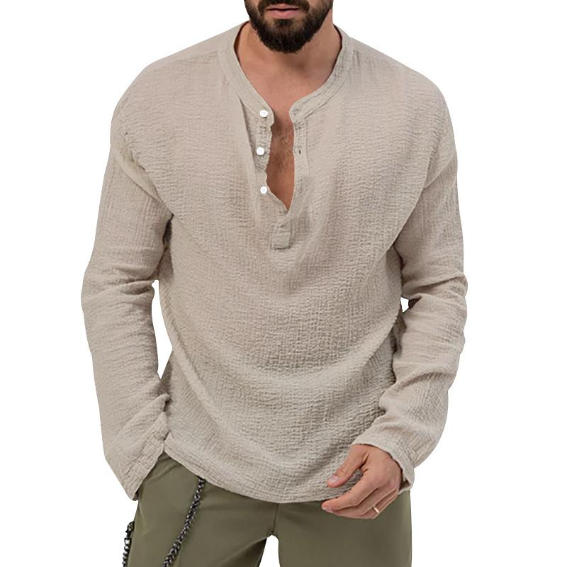 

Мужская повседневная рубашка из пузырьковой ткани, однотонная рубашка с длинным рукавом, свободные рубашки на пуговицах для мужчин S