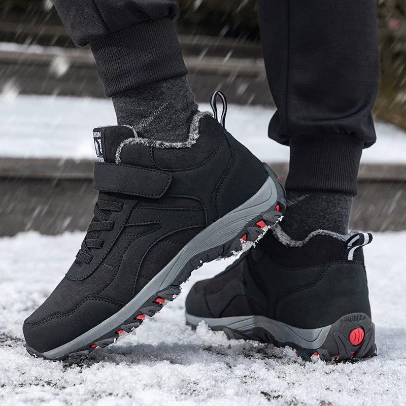 

Зимние бархатные утолщенные высокие хлопковые туфли, нескользящие и прогулочные туфли, сохраняющие тепло 35 чёрный