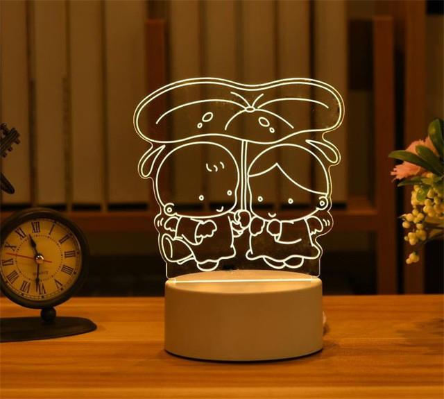 Cute Anime Figures 3D Led Night Light Model Toys Children Bed Room Decor Birthday Gift Christmas Gifts for Kids