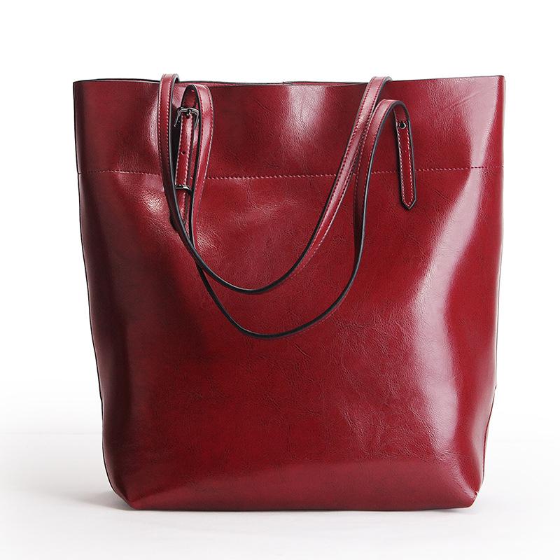 Large Capacity High-End Genuine Leather Tote - Women's Niche Design Handbag/Shoulder Bag