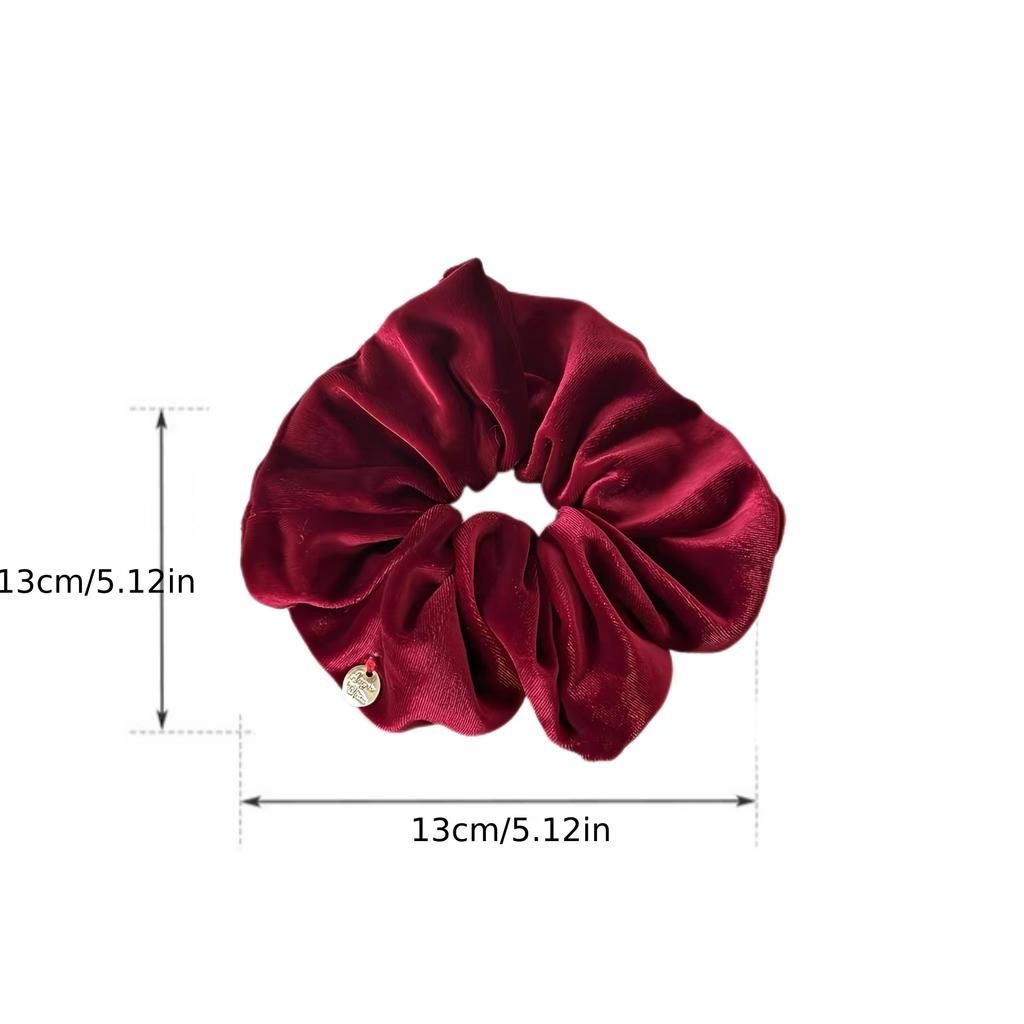 Elegant Velvet Hairband for Women, Vintage Style Solid Color Velour Headband, High-End Plush Hair Ring, Single Piece, Red/Black