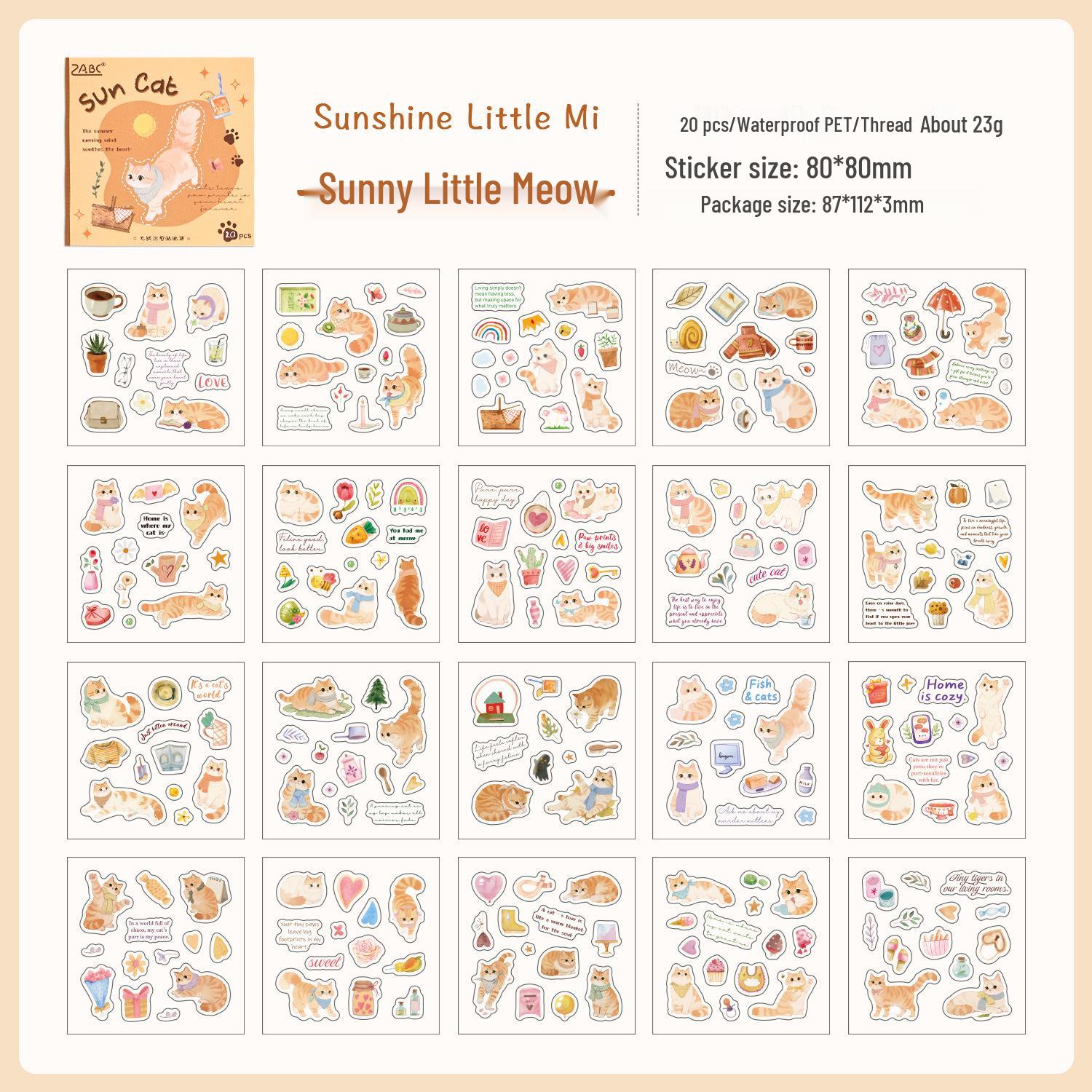 Yuezhen Cute Die-Cut Self-Healing PET Stickers for Journals & Children s Books