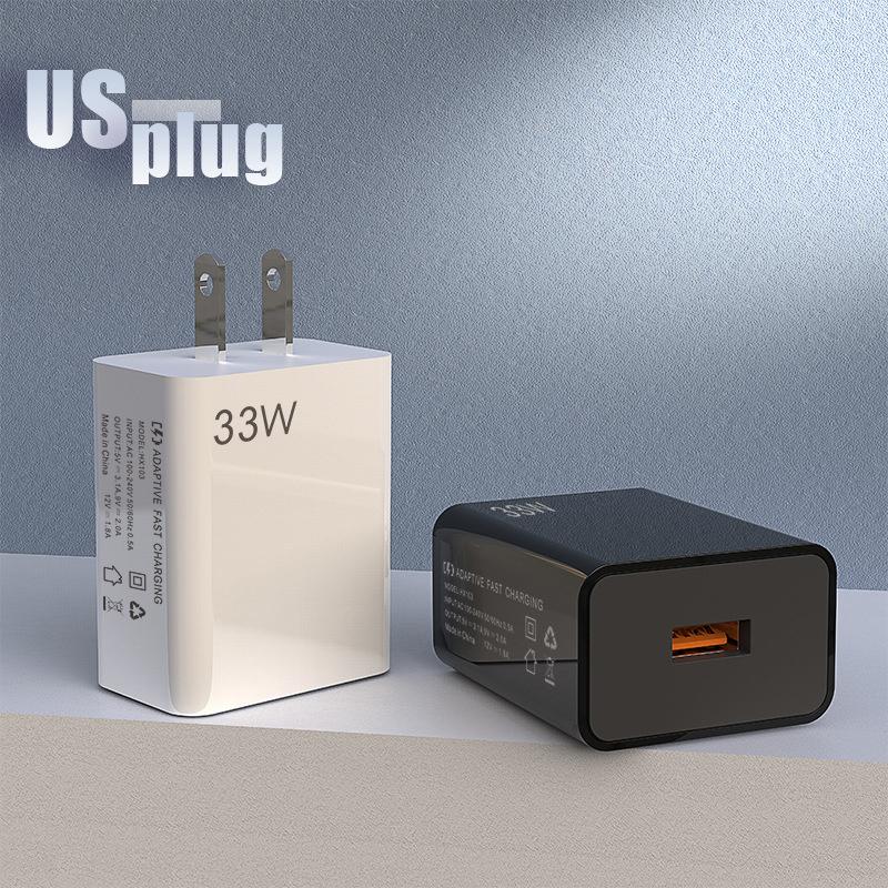33W Usb Gan Phone Charger For Iphone For Samsung Huawei Xiaomi Pd Usb-A Fast Charging Power Adapter Smart Phone Tablet Trip