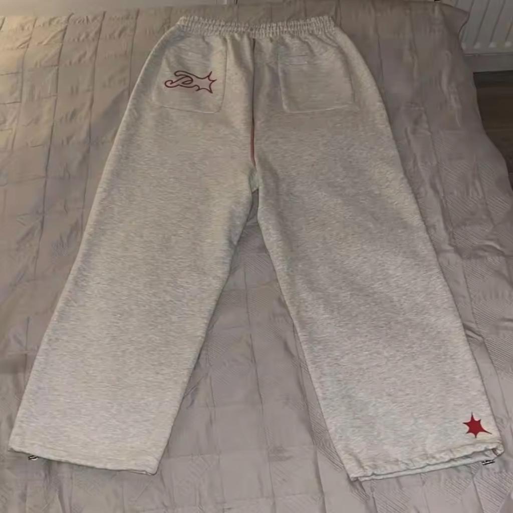 ZYLLO Y2K Casual Pants Mens Womens Harajuku Hip Hop Letter Graphics Embroidered Baggy Pants Joggers Elastic Waist Sweatpants