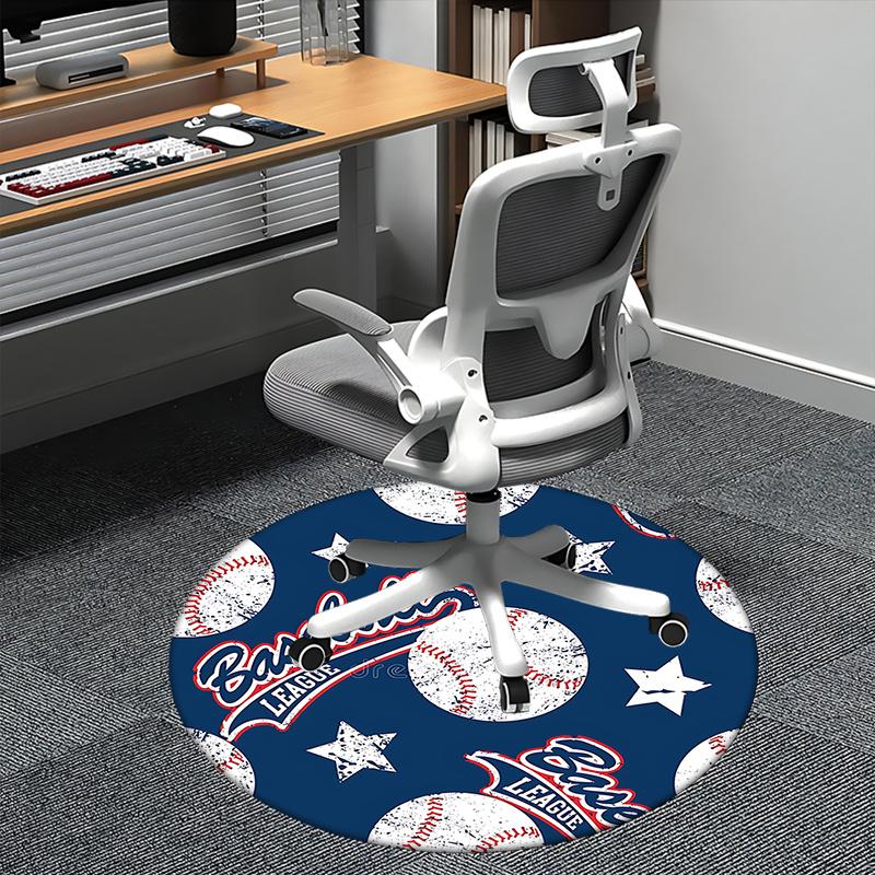 

Baseball League Office Carpet Chair Mats, Sports Themed Home Decor, Office Rug, Gift for Baseball Enthusiasts, Suitable for Bedroom, Living Room, Var 80cm by 80cm