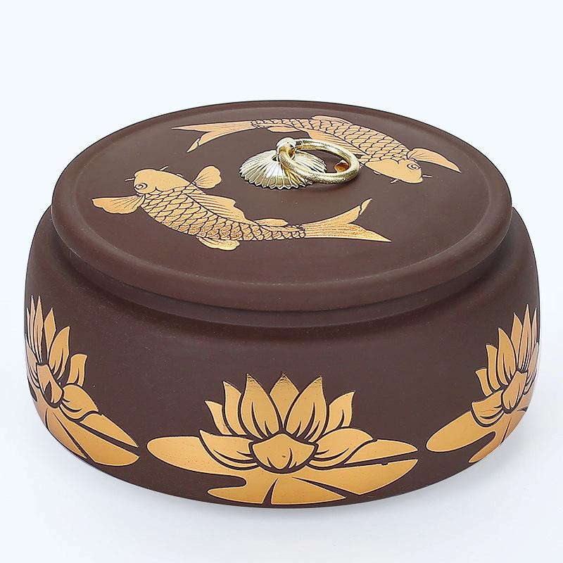 Creative Gold Plated Stripes Floral Ceramic Tea Jar Home Large Capacity Tea Sealed Storage Box Household Food Jar Container Home