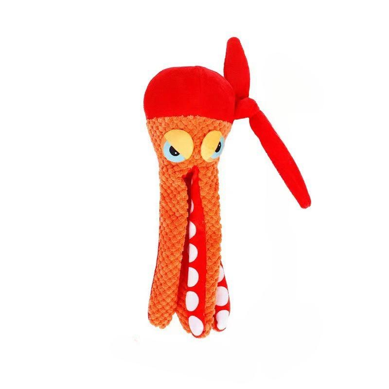 2025 Pet Plush Toy Octopus Dog Education Anti Bite Sound Toy Six Claw Fish Interactive Pet Toy