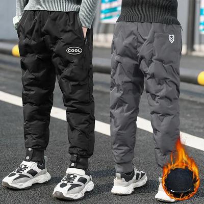 Children's Winter Cotton Trousers Boys Plus Velvet Thick Trousers Winter Clothes Boys Wear Warm Pants Outside