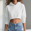 Women's Fashionable Casual Versatile Loose Short Cotton Hooded Pullover Sweatshirt