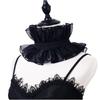Elastic Ruffle Lace Collar For Women Daily Outfit Renaissances Chokers Neck Shawl Detachable Collar for Halloween Party