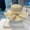 Big Bowknot Sun Straw Hat for Women Summer Wide-brim Panama Cap Outdoor Beach Travel Sunshade Female Bucket Hats Gorras