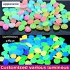 Leuchtsteine Leuchten im Dunkeln Kieselsteine Steine Fluoreszierende Steine für Aquarium Aquarien Wasserlandschaft Heimdeko 1cm
