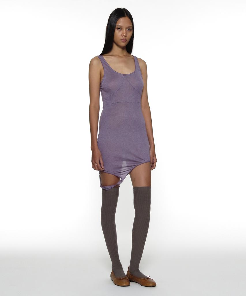 Partimento Woman Pwc Sheer Transform Sleeveless Dress_Purple