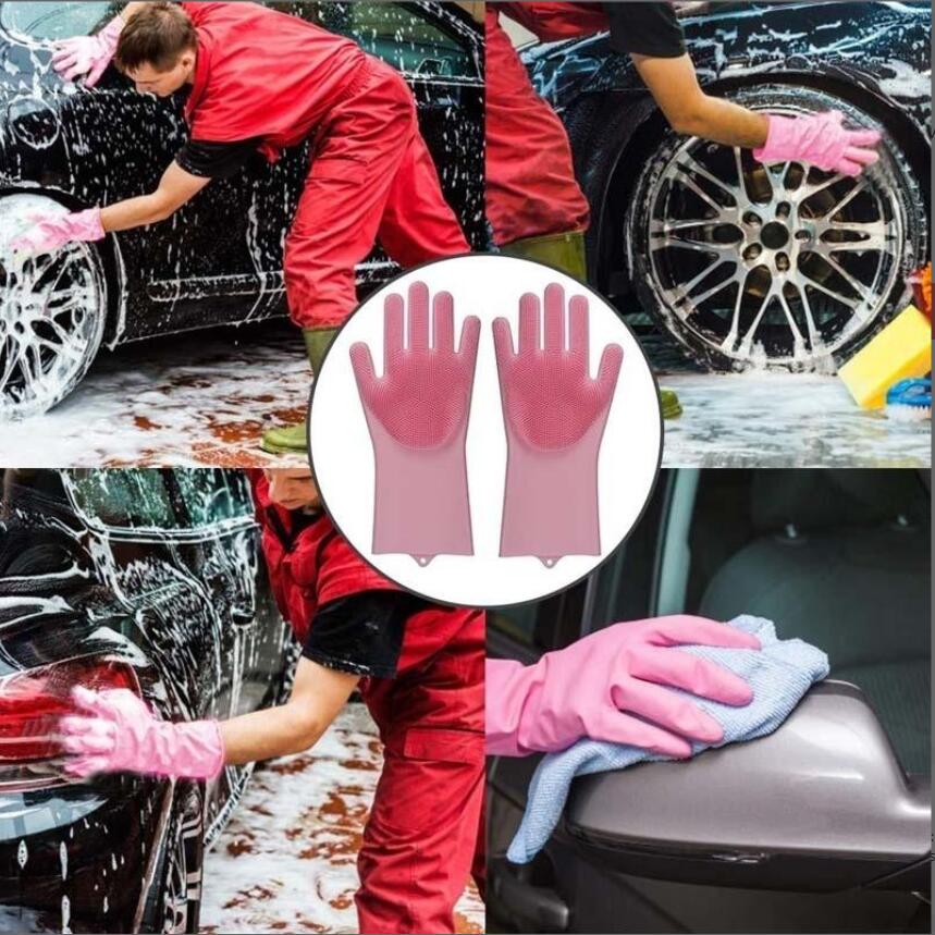 Silicone Dishwashing Gloves Waterproof and High Temperature Resistant Kitchen Multifunctional Gloves