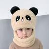 Fleece Children Beanie Caps Cartoon Warm Bonnet Scarf Fashion Kids Winter Hats  Baby Children Kids
