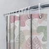 Modern Leaf Pattern Shower Curtain Pink Green Waterproof Fabric For Bathrooms Decorations Diy Home Improvement Accessories