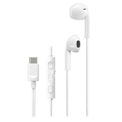 JVC Kenwood JVC HA-FR17UC-W Słuchawki przewodowe z mikrofonem typu C Typ otwarty USB typu C 1,2 m białe HA-FR17UC