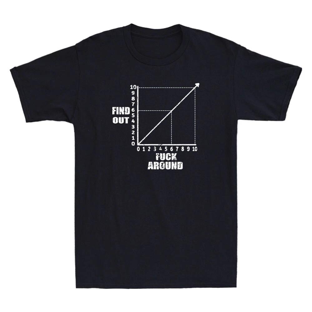 Fck Around And Find Out Funny Graph Chart Joke Math Graphic Retro Men s T-Shirt XXXXL