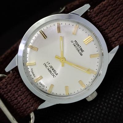 RENOVOVANÉ VINTAGE MONTINE OF SWITZERLAND 17J MECHANICKÉ PÁNSKÉ HODINKY a285418-10