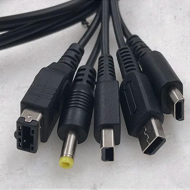 1PC Cable Fast Charging Cable 5 In 1 USB Game Charger Cord Wire For New 3DS XL NDS Lite NDSI LL WI I U GBA PSP