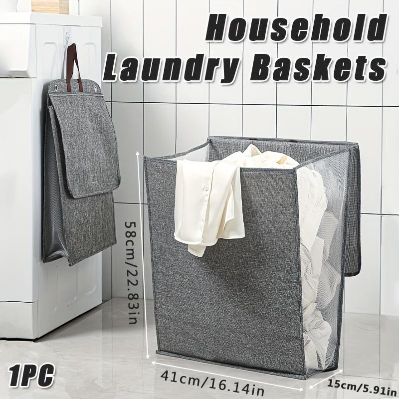 1pc New Wall Mounted Dirty Laundry Basket, Household Laundry Baskets, Clothes Storage Basket, Foldable Bathrooms