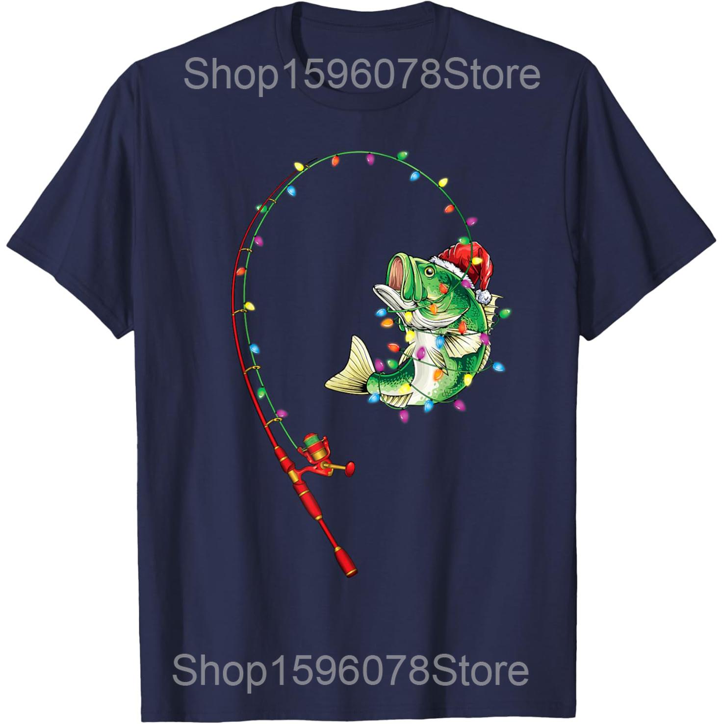 

Christmas Dad Bass Fish Funny Fishing 100 Cotton Tshirts Men Print Tshirt Loose Oversized Streetwear Hip Hop Unisex T Shirt S