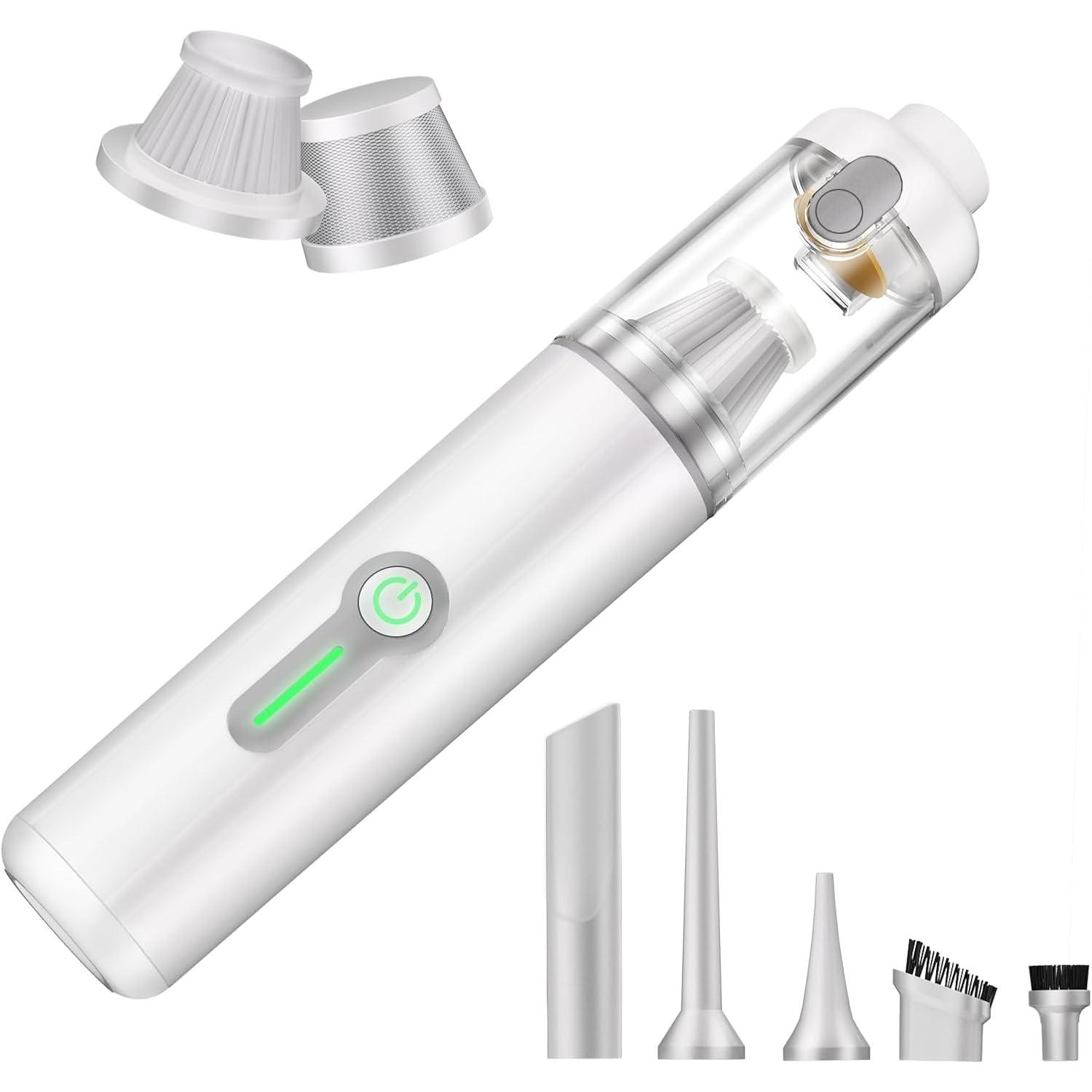 

Cordless Car Vacuum, 4-in-1 Portable Vacuum, 20,000Pa Suction Power, 3 Sunction Modes,Vacuuming, Inflating, Pumping, Quick Charging for Home, Office белый